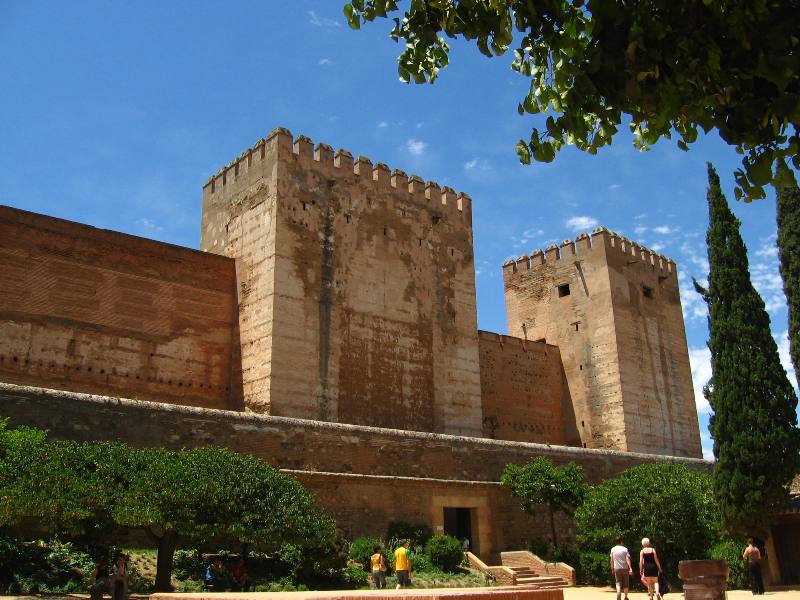 The citadel of Alcazaba was a military zone, the center of defense and surveillance in the Alhambra - Granada Spain 