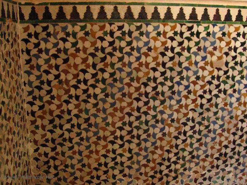 The Arabesque refers to the geometric themes and elements found in Islamic art and architecture with cearmic tiles - Granada Spain 