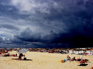 Altura beach before storm  - Algarve Portugal