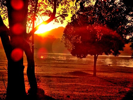 Sunset in Amaya Lake park - Sri Lanka