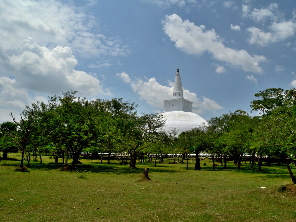 The city of Anuradhapura was once a major center of Sri Lankan civilization. The fascinating ancient ruins include huge bell-shaped stupas built of small sun-dried bricks - Sri Lanka 
