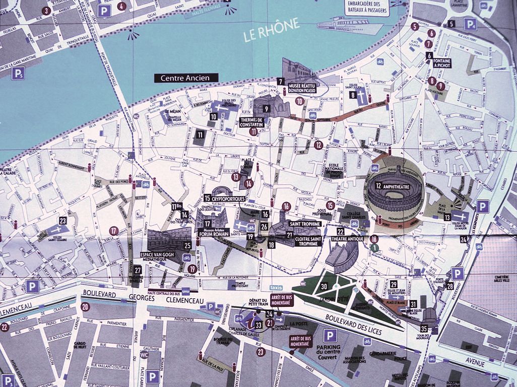 Tourist map of Arles - France 