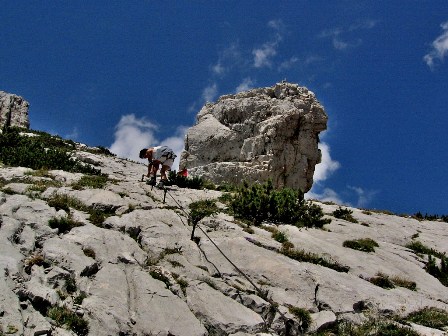 Climb to the stone tine of Mt Velika Baba Jezersko