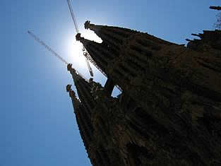 Futuristic scene of Sagrada Famillia Barcelona
