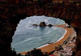 View to the beach of Blanes Costa Brava