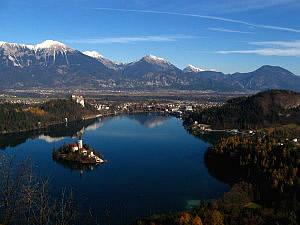 Lake Bled Slovenia from Osojnica hill