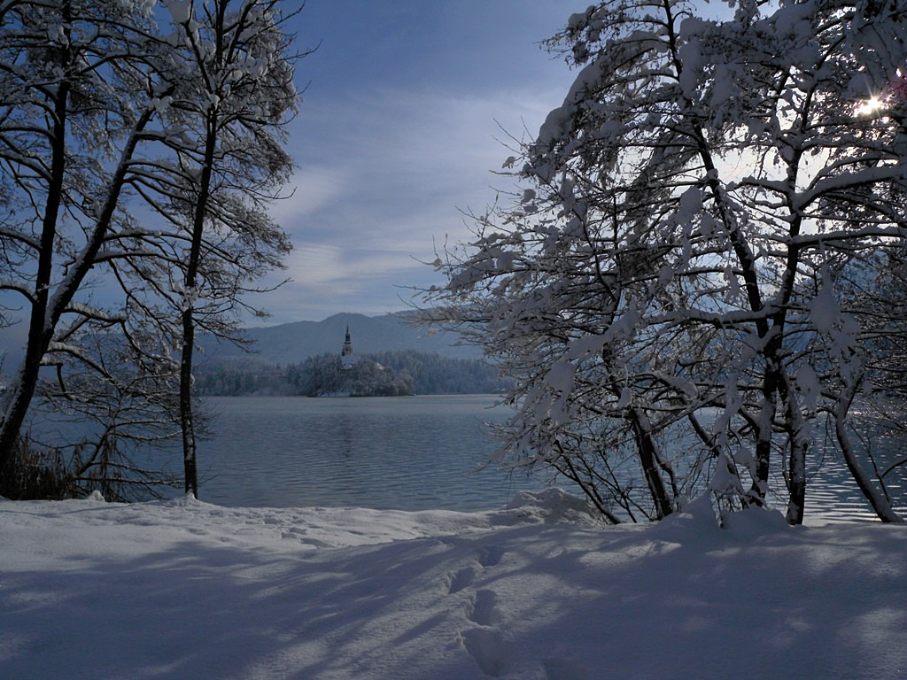 Holidays in Lake Bled would not be complete without walking around the lake even in winter time - Slovenia 
