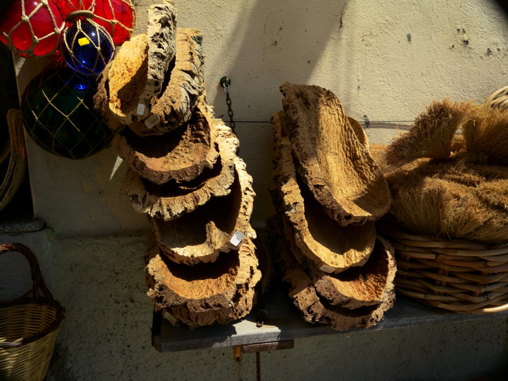 Castelsardo shops with souvenirs from cork  - Sardinia