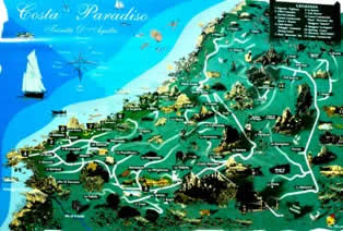 Costa paradiso map - Sardinia