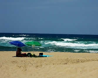 On the  Piscinas beach of Costa Verde