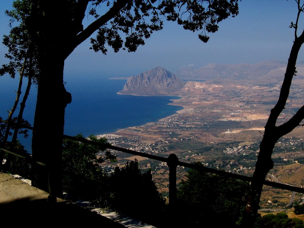Erice town is situated high on a hill above the sea and town of Trapani. The view to the coast is just stuning, Italy 