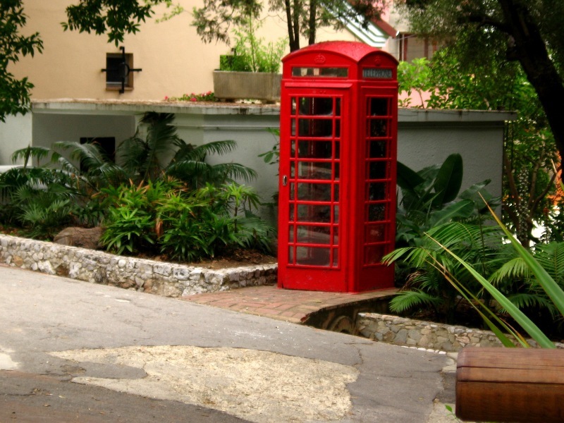 The traditional British red telephone box is a familiar sight also on the streets of Gibraltar