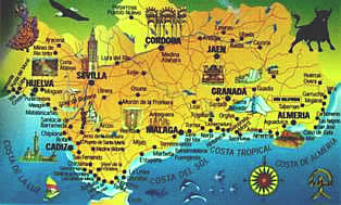 Tourist map of Andalusia