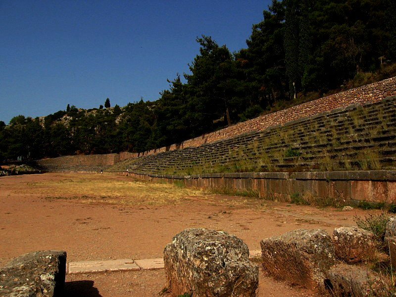 Ancient stadium of Delphi was built in the 5th century BC, It is 177 long, 25,5m wide and there could seat 6500 spectators - Greece 