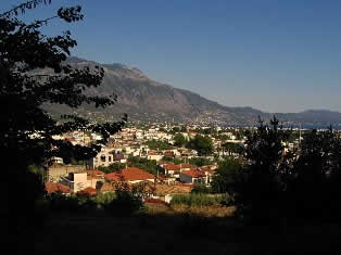 Kalamata town with Mount Taygetos in background - Greece