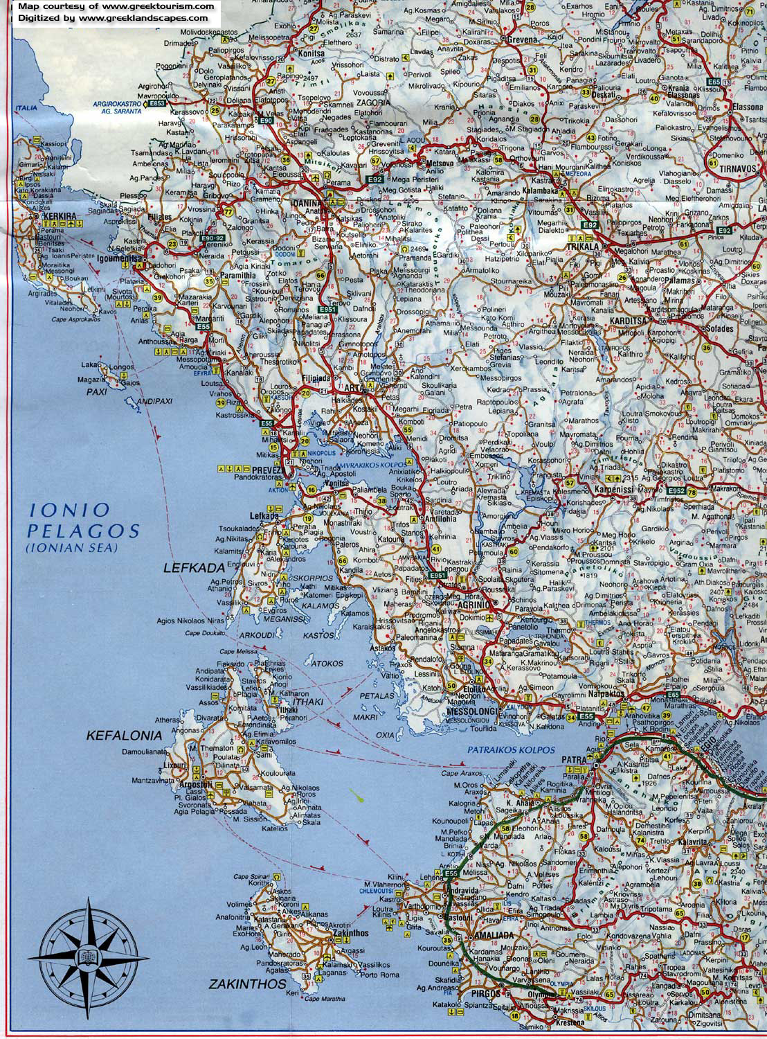 Road map to Greece - Lefkada, Kefalonia, Zakinthos, Patras 