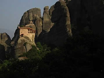 Monasteries on the  cliff of Meteora Greece