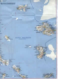 Road map to Greece - Limnos, Lesvos, Hios, Andros, Ikaria, Kea, Tinos