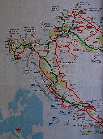 Croatia coast - road map
