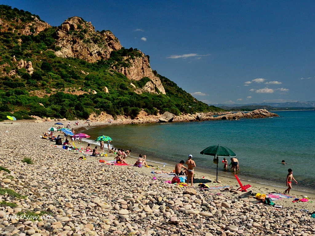 La Spiaggetta pebbly beach is located close the road sign of Marina di Gairo.