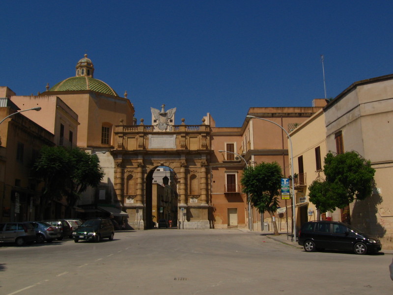 One of the gates to the centre of Marsala town - Sicily Italy 