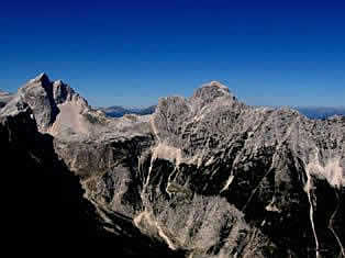 Mt.Jalovec with Mt. Vevnica and Ponce ridge  from Mojstrovka - Slovenia