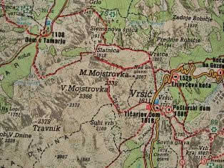 Route map to Mount Mojstrovka climb - Slovenia