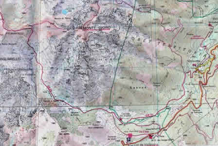 Mount d'Oro, detailed map - Corsica