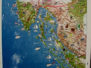 Tourist map of Croatia coast
