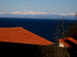 View from Piran to Dolomites