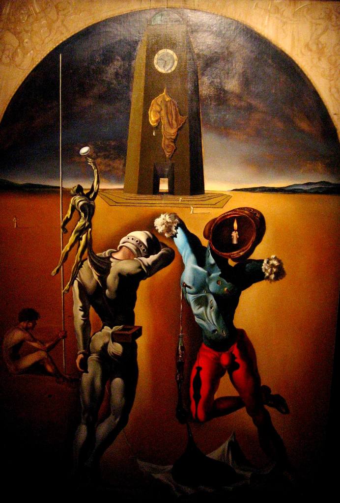 Salvador Dali paints in Figuere museum, Spain 
