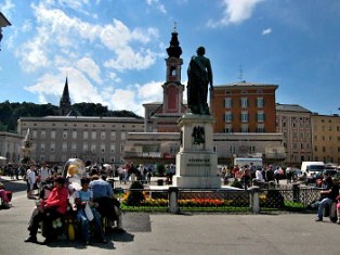 Mozart square and monument