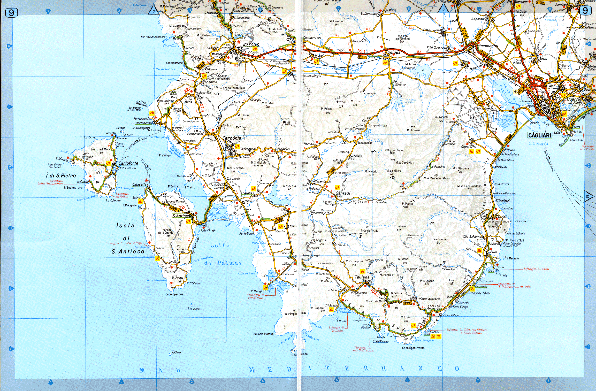 Road map to Costa del Sud - Costa del Sud is located west of Cagliari on the south coast of Sardinia, Italy 