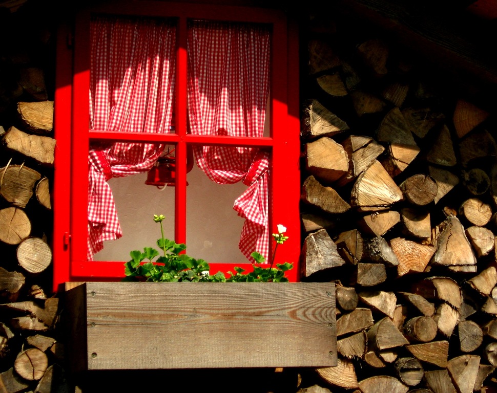 Typical small windows of Carinthia Austria