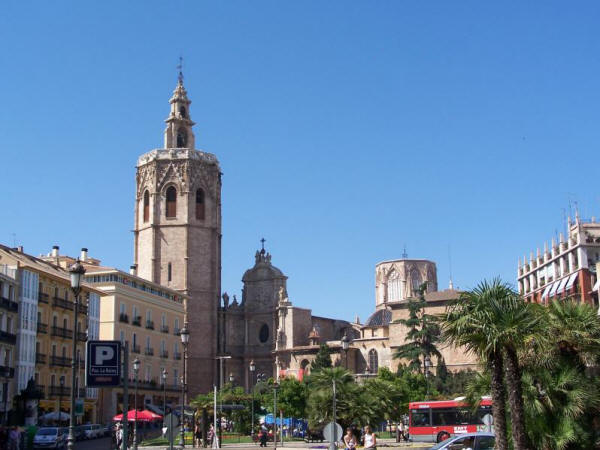 Valencia Cathedral is also known by name Seu, the cathedral?s dome and tower are Gothic, the main entrance is Baroque - Valencia Spain 