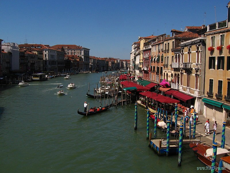 Lively town of Venice along canals - Italy 