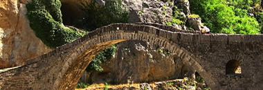 Zagoria - Greece old arched stone bridge near Kipi, Zagoria, in northern Greece