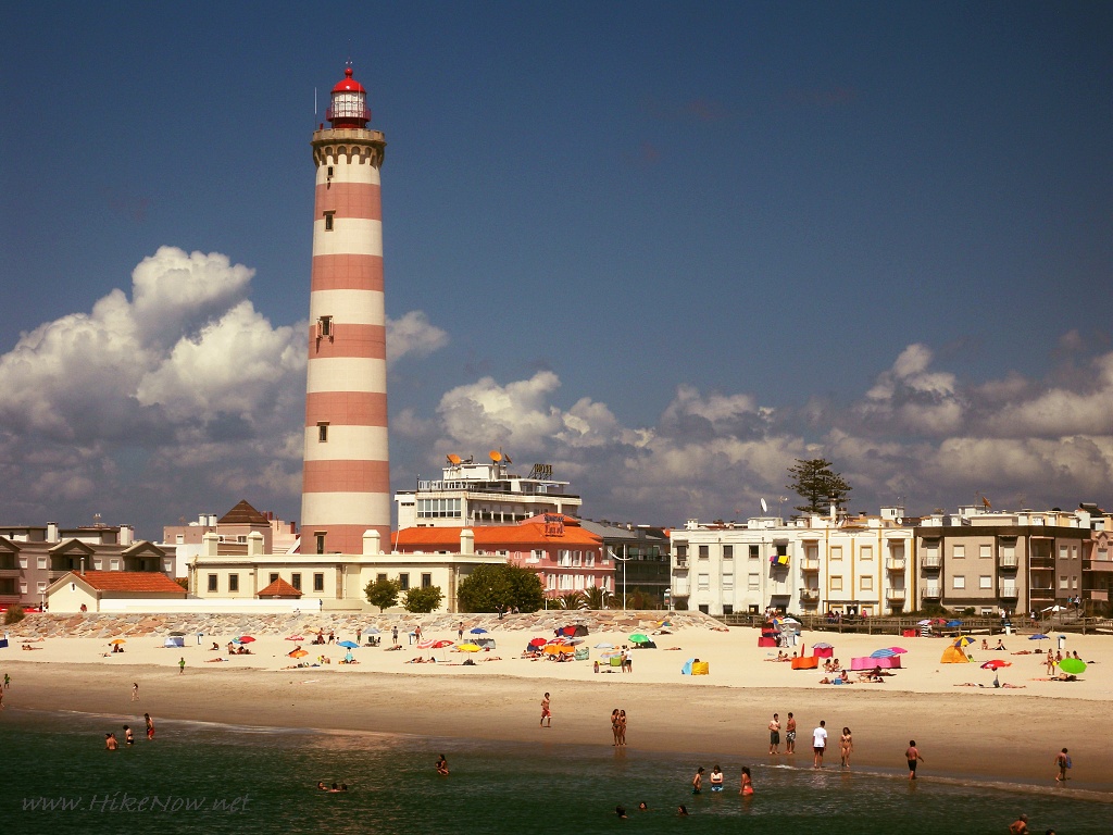 Aveiro - Barra Beach with its faro, one of the tallest in Europe, gets lots of tourists. This is the place where the Ria flows into the ocean, perfect for surf, windsurf, sailing and fishing - Portugal