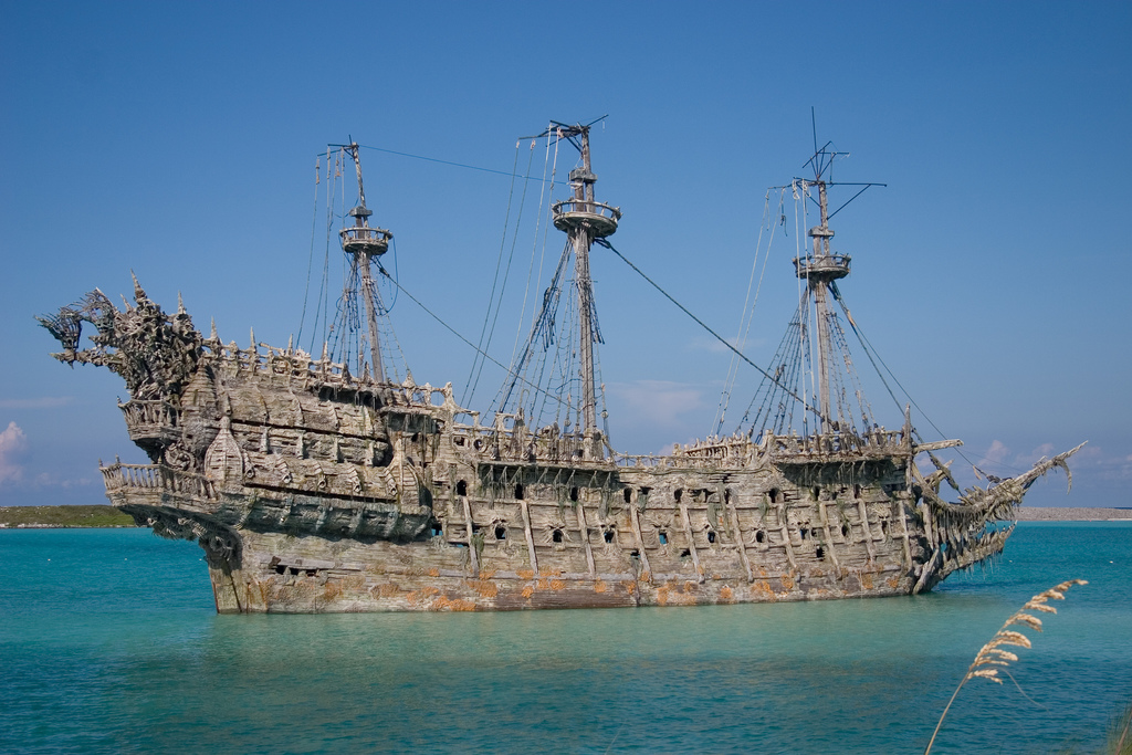 Pirate ship in the Castaway Cay - Bahamas 