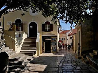 Narrow streets of  Baska - Krk Island Croatia