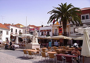 Cobbled streets of Cascais town - lisbon Portugal