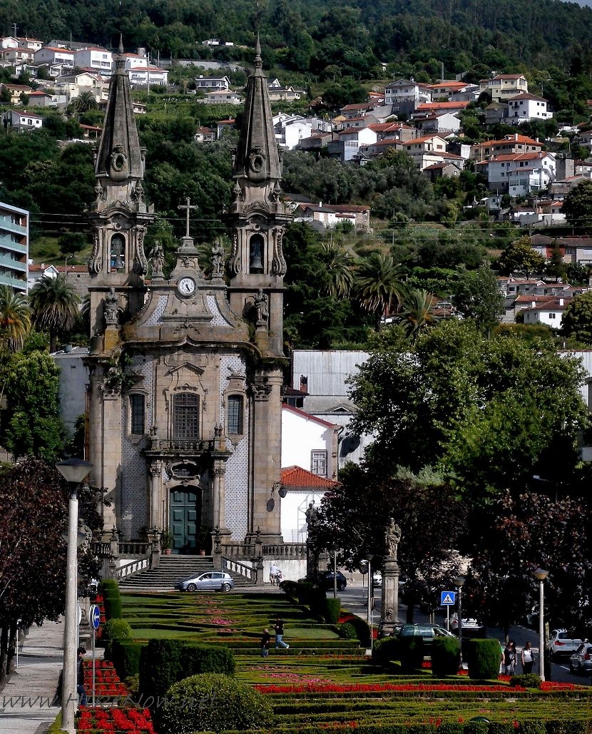 Guimaraes church of Santos Passos is located at the end of Largo de Sao Gualtar square - Portugal