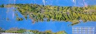 Relief map of Korcula island, 
