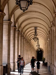 Arcaded buildings of commerce square - Lisbon