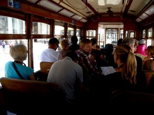 The Lisbon's tram 28 uses about fifty turn-of-the-century cars, built in wood 