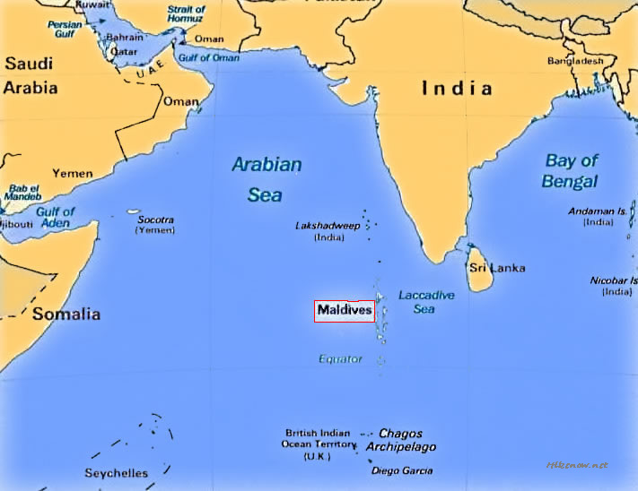 Where are Maldive Islands on map