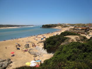 The waters of Estuary Beach Vila Nova De Milfontes - Portugal