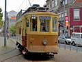 Yellow tramway in the city of Porto - Portugal